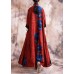boutique plus size Winter coat fall women coats black patchwork green print Chinese Button coat for woman